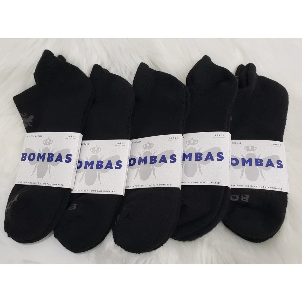 NEW 5 PAIRS Bombas Socks Unisex Ankle Size Large (Men's 9-13, Women's 10.5-13)